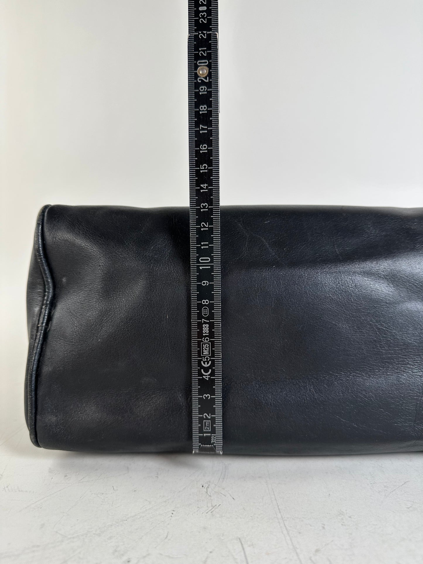 Vintage Givenchy Structured Leather Tote Black Silver