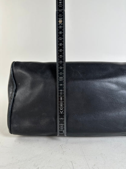 Vintage Givenchy Structured Leather Tote Black Silver