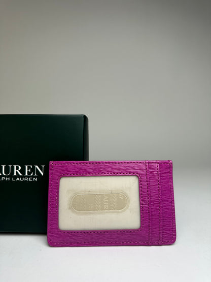 Vintage Lauren Ralph Lauren Textured Leather Card Holder Fuchsia