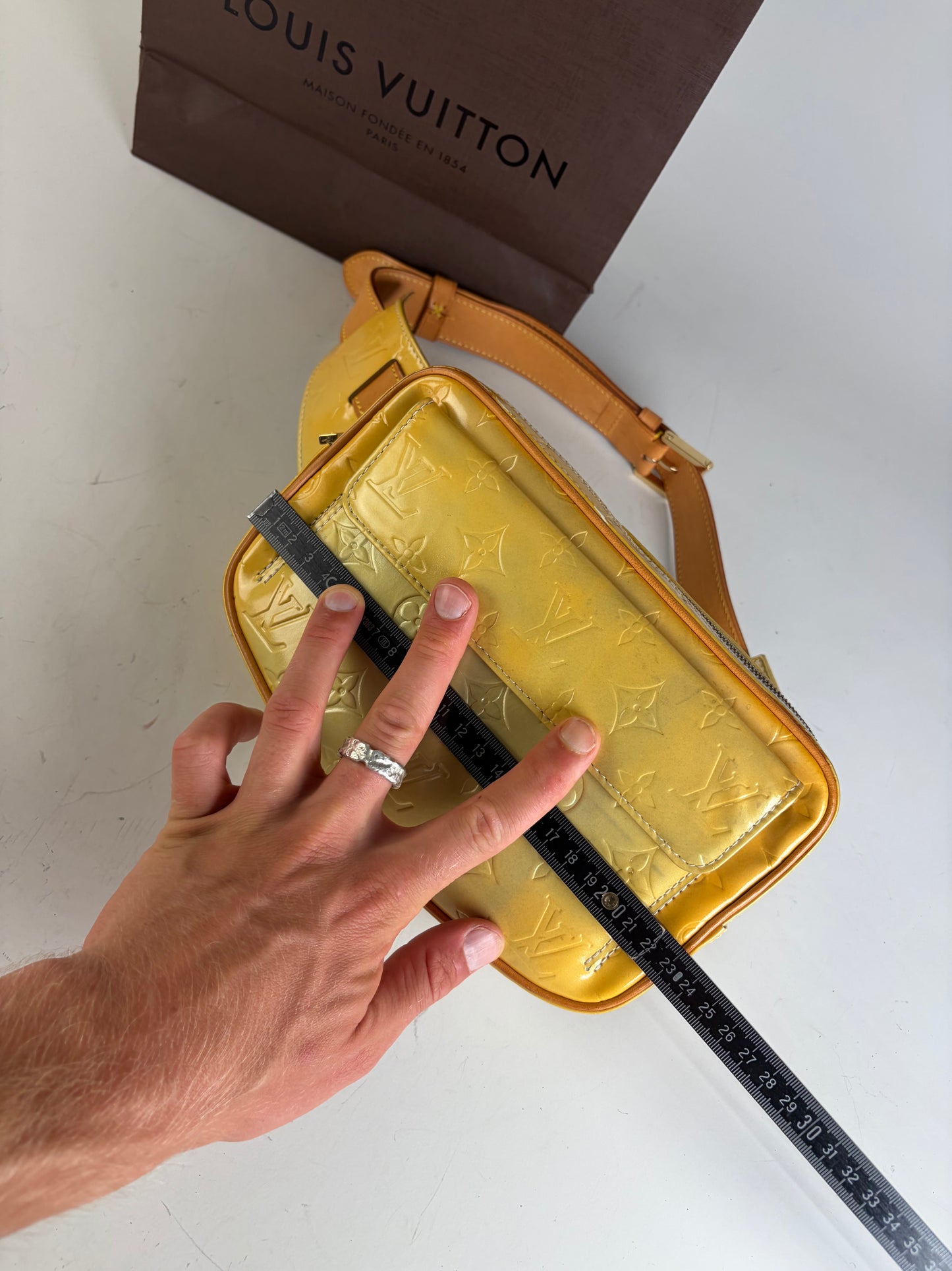 Vintage Louis Vuitton Monogram Empreinte Belt Bag Yellow Gold