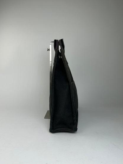 Vintage Hermes Cotton Tote Bag Black