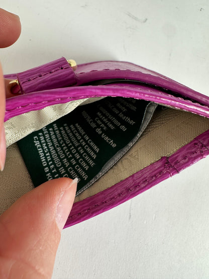 Vintage Lauren Ralph Lauren Textured Leather Card Holder Fuchsia