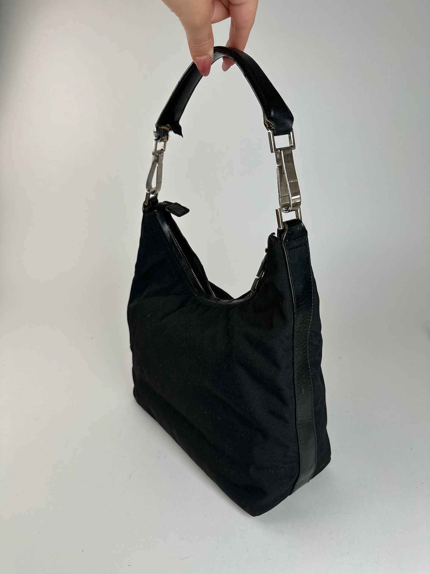 Sac vintage en coton Gucci noir