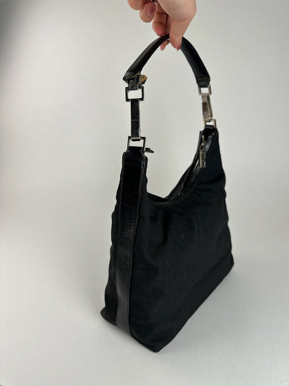 Sac vintage en coton Gucci noir