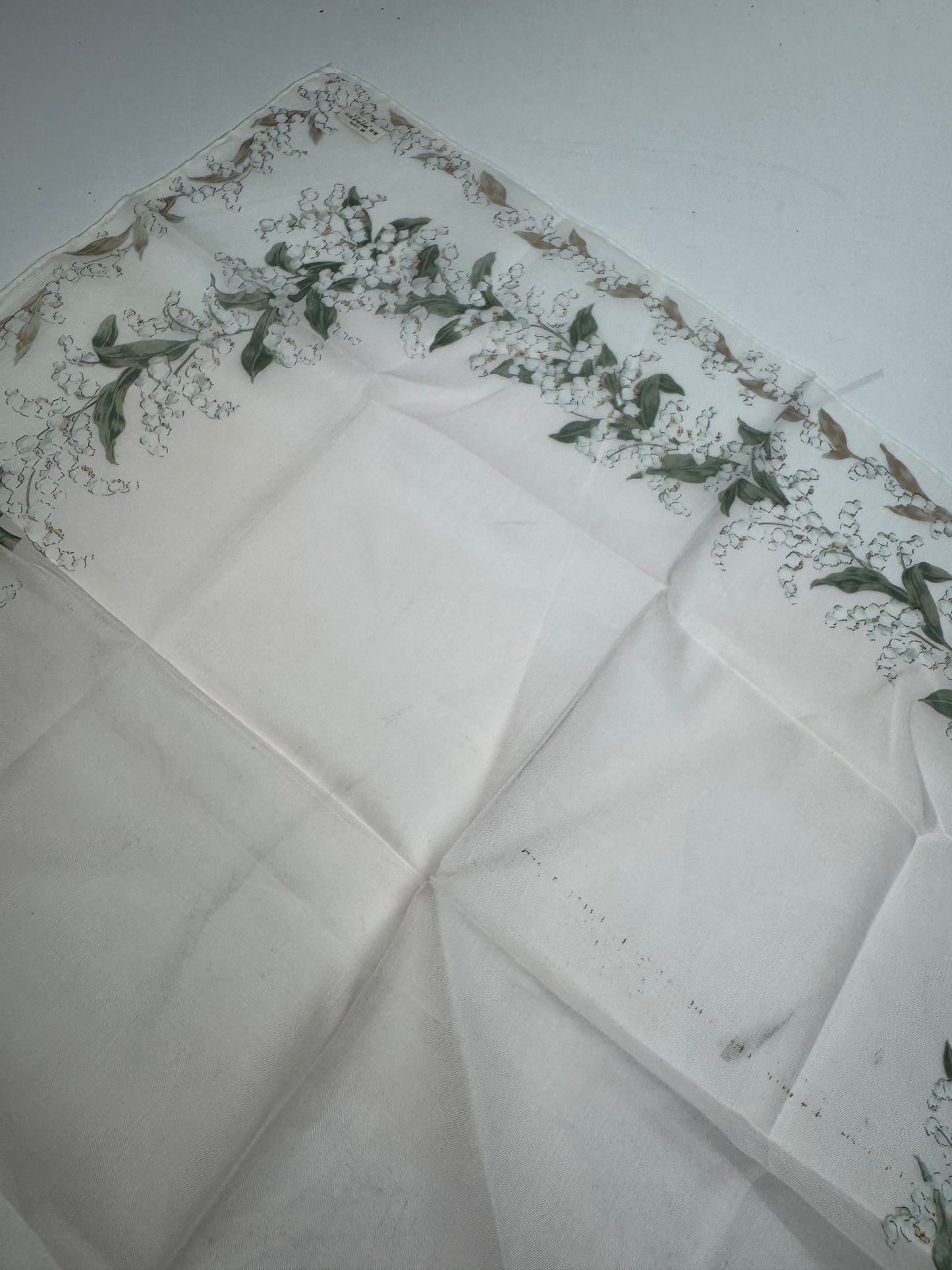 Vintage Dior Scarf White green