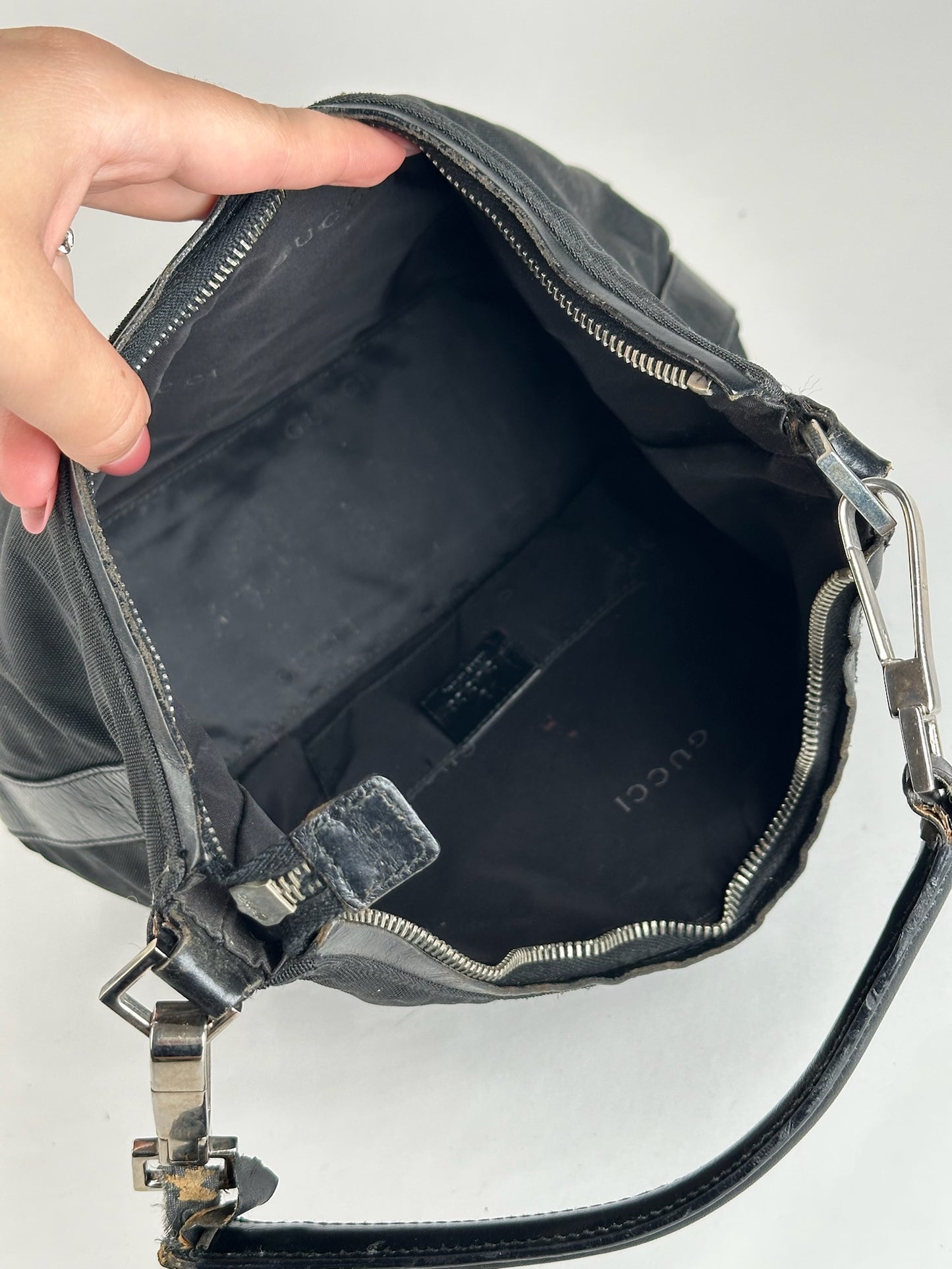 Sac vintage en coton Gucci noir