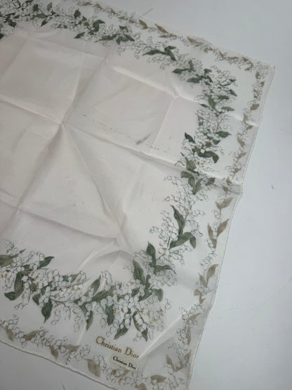 Vintage Dior Scarf White green