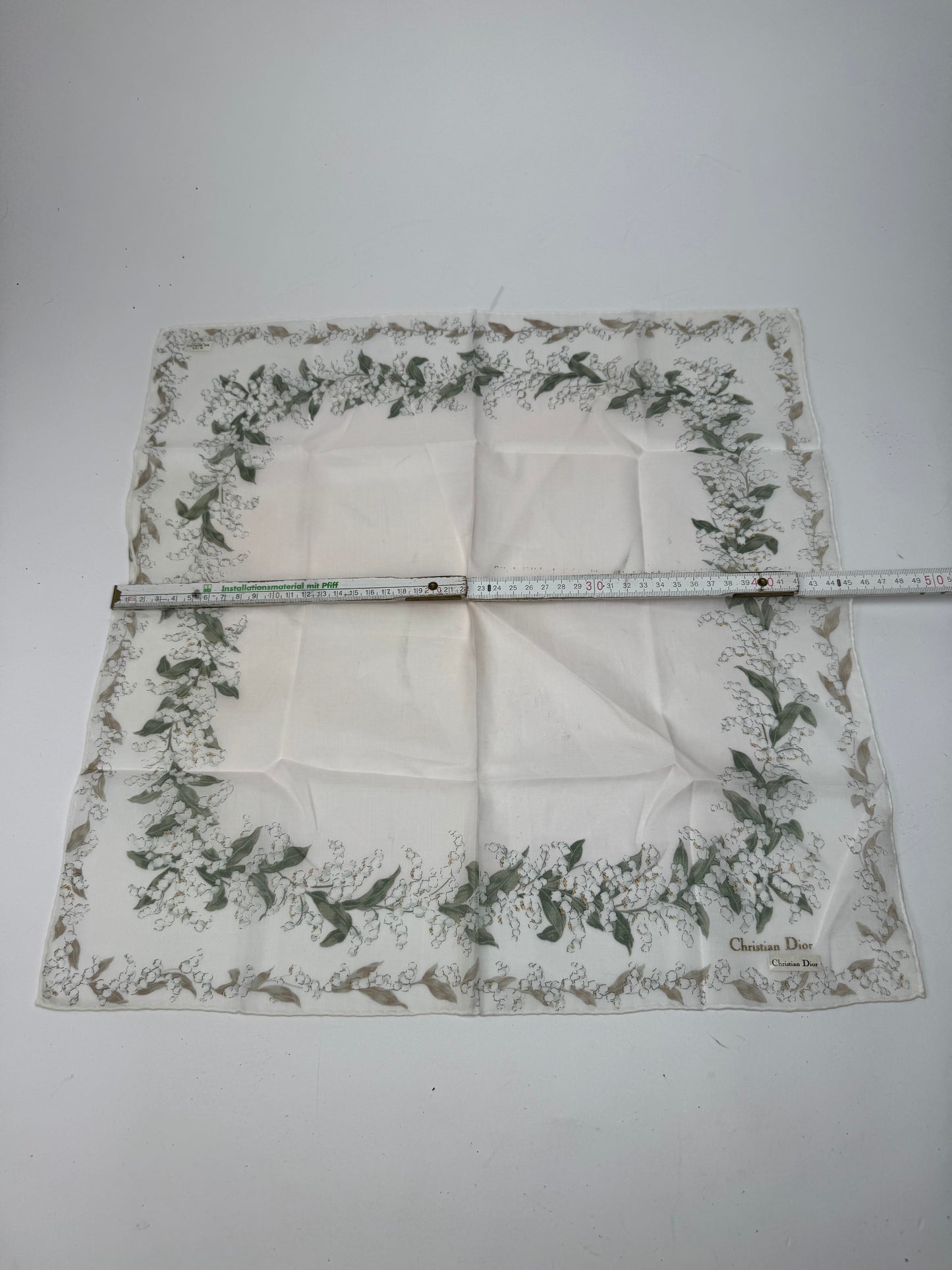 Vintage Dior Scarf White green