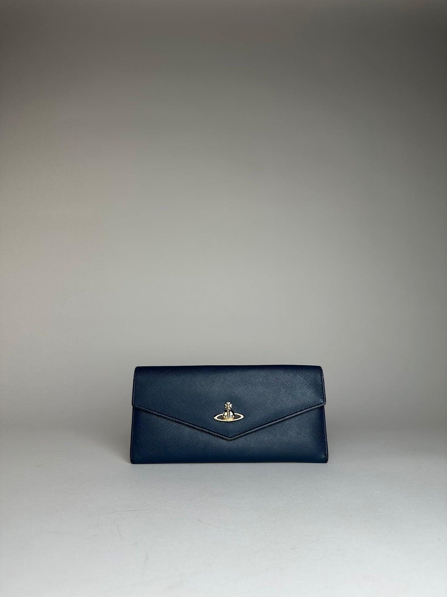 Vintage Vivienne Westwood Long Leather Wallet Blue