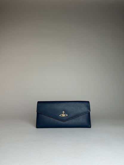 Vintage Vivienne Westwood Long Leather Wallet Blue