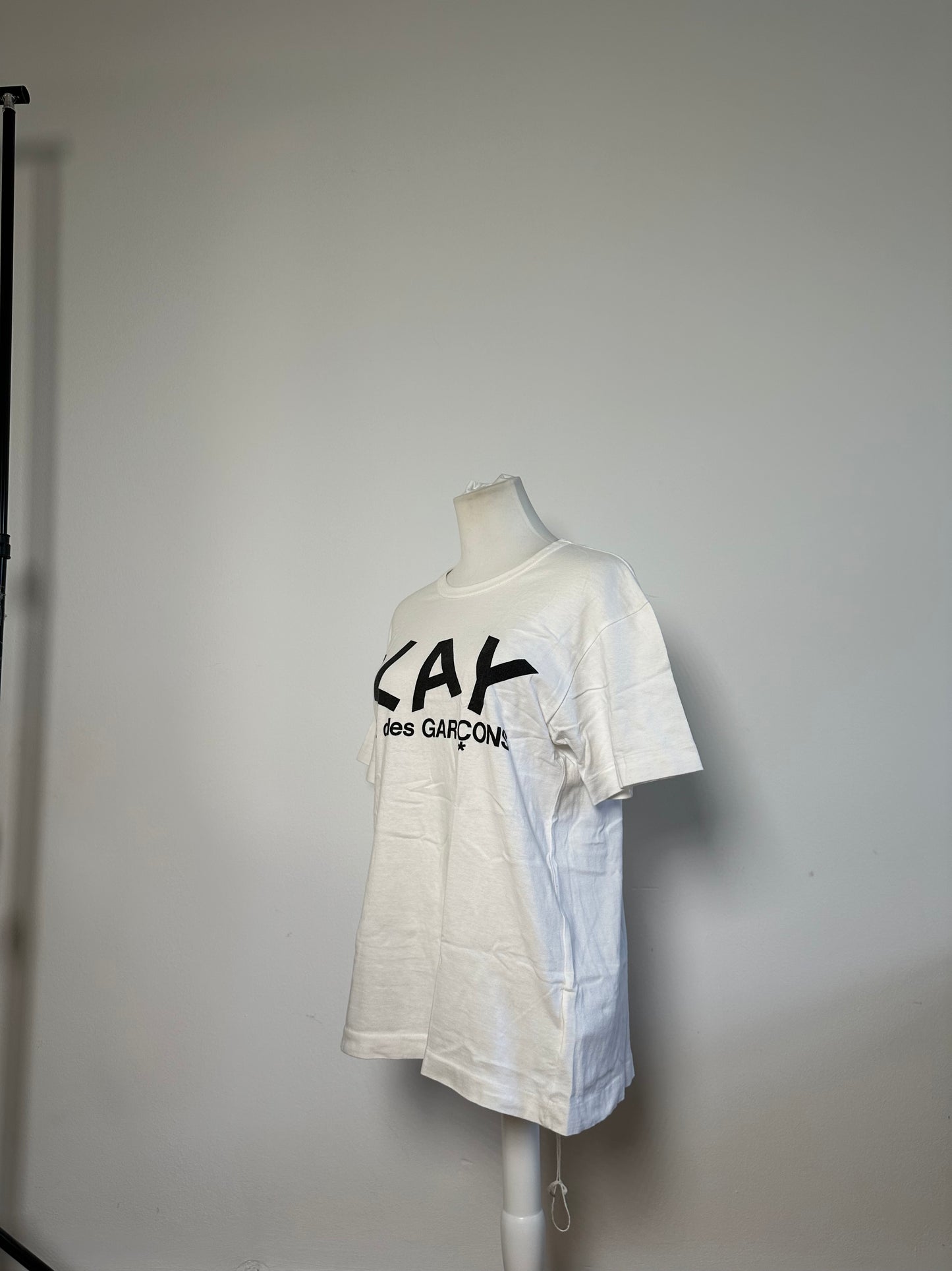 Vintage Comme des Garçons Logo Print T-Shirt White M