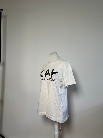 Vintage Comme des Garçons Logo Print T-Shirt White M