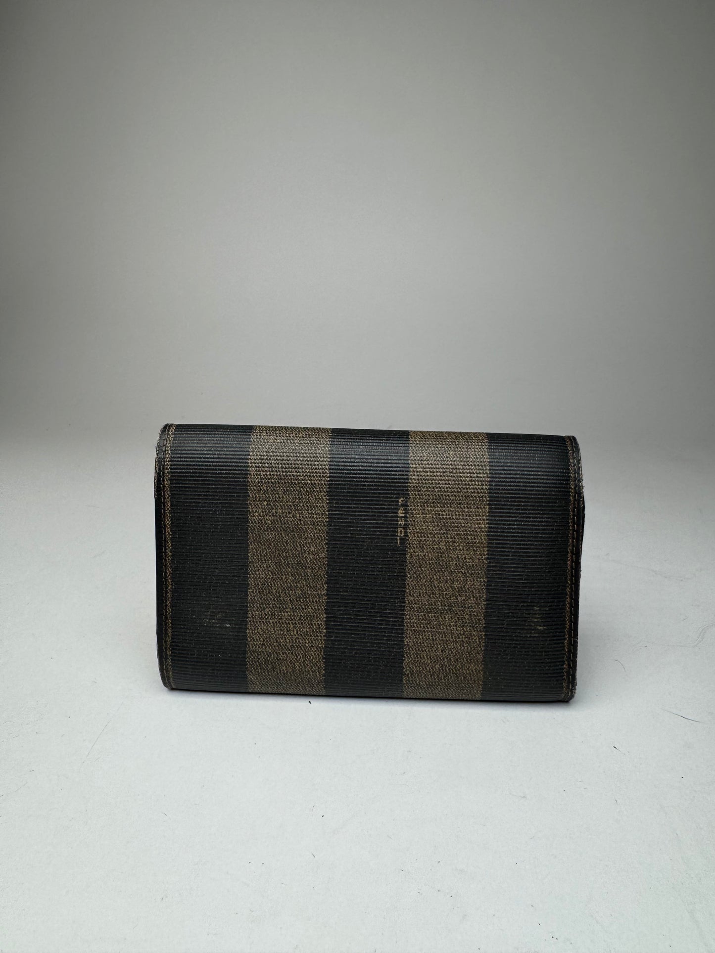Vintage Fendi Striped Wallet black brown