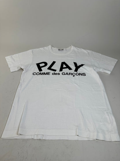 Vintage Comme des Garçons Logo Print T-Shirt White M