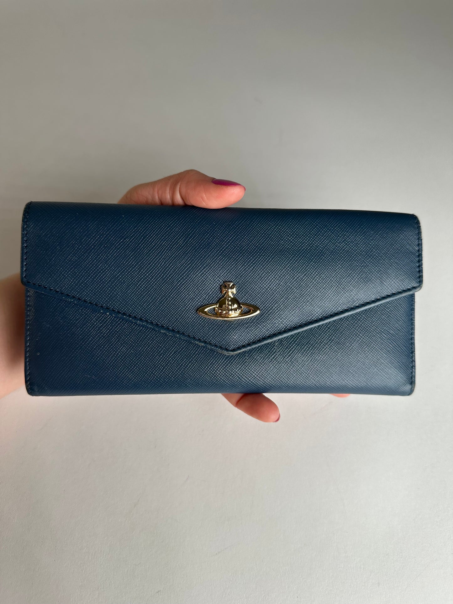 Vintage Vivienne Westwood Long Leather Wallet Blue
