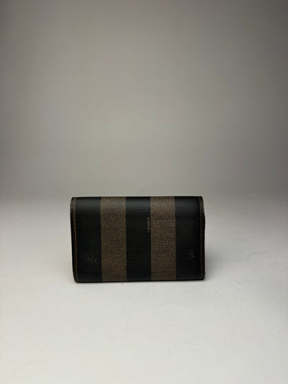 Vintage Fendi Striped Wallet black brown