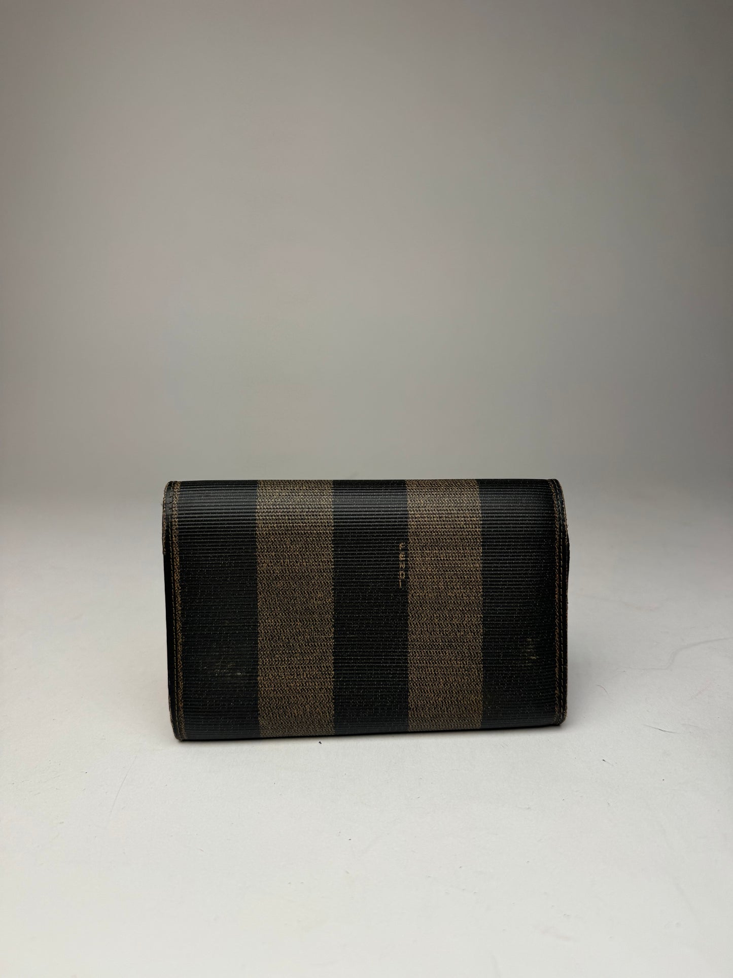 Vintage Fendi Striped Wallet black brown