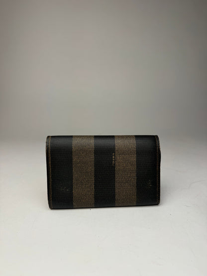 Vintage Fendi Striped Wallet black brown