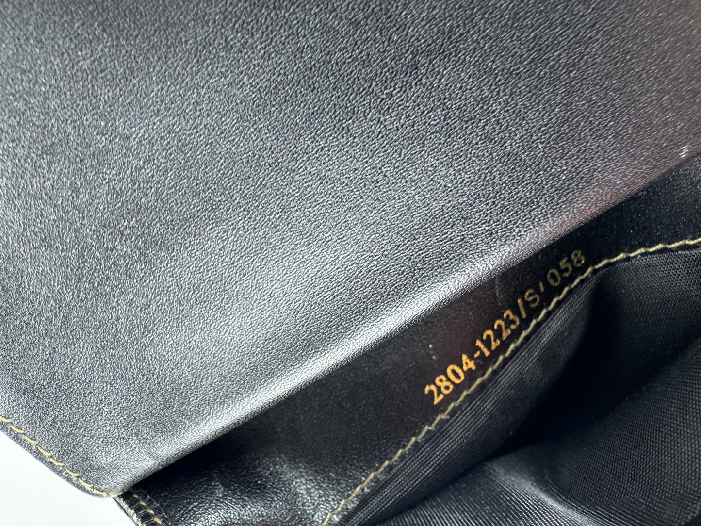 Vintage Fendi Roma Striped Leather Wallet Black Brown