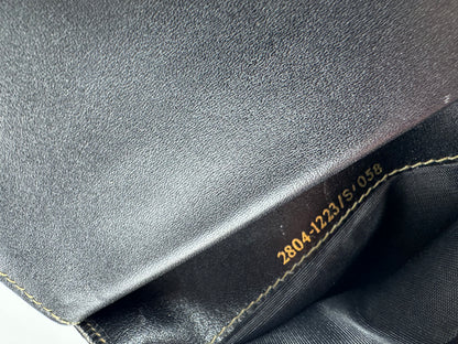 Vintage Fendi Roma Striped Leather Wallet Black Brown