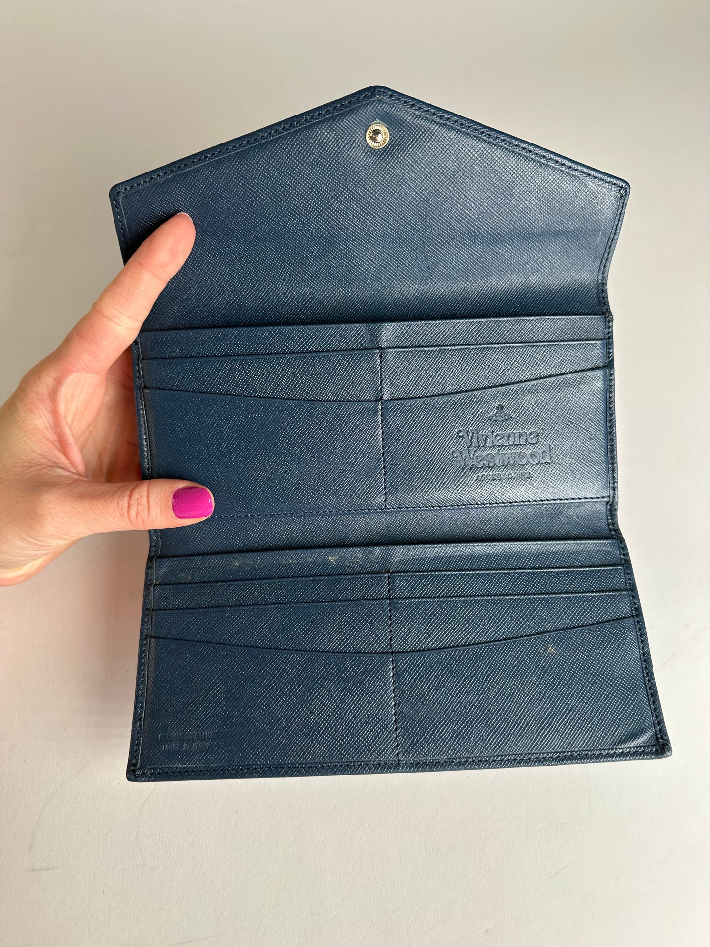 Vintage Vivienne Westwood Long Leather Wallet Blue