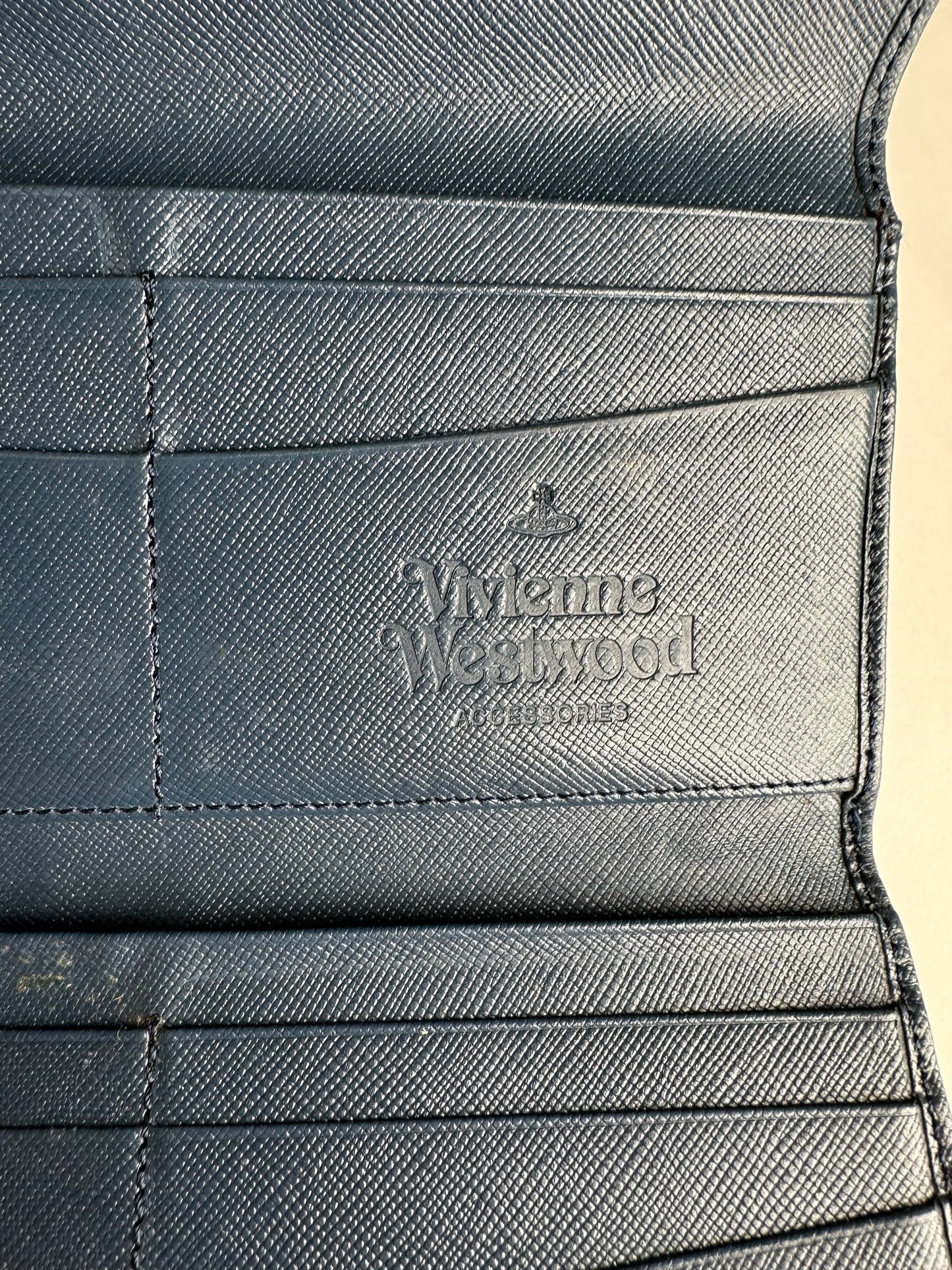 Vintage Vivienne Westwood Long Leather Wallet Blue