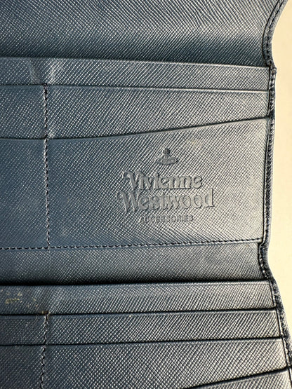 Vintage Vivienne Westwood Long Leather Wallet Blue