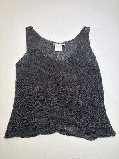 Vintage Issey Miyake Sleeveless Top Black Silver S