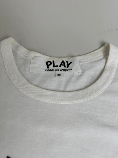 Vintage Comme des Garçons Logo Print T-Shirt White M