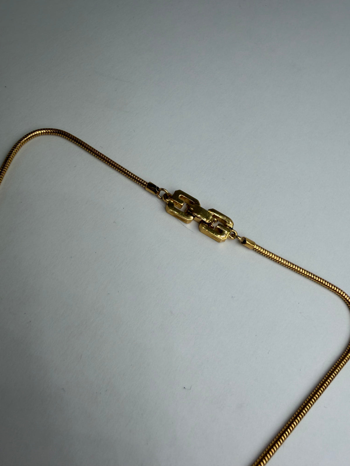 Vintage Givenchy Resin Pendant Necklace Late 1970s Coral Grey Gold