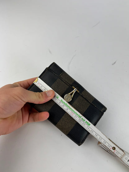 Vintage Fendi Striped Wallet black brown