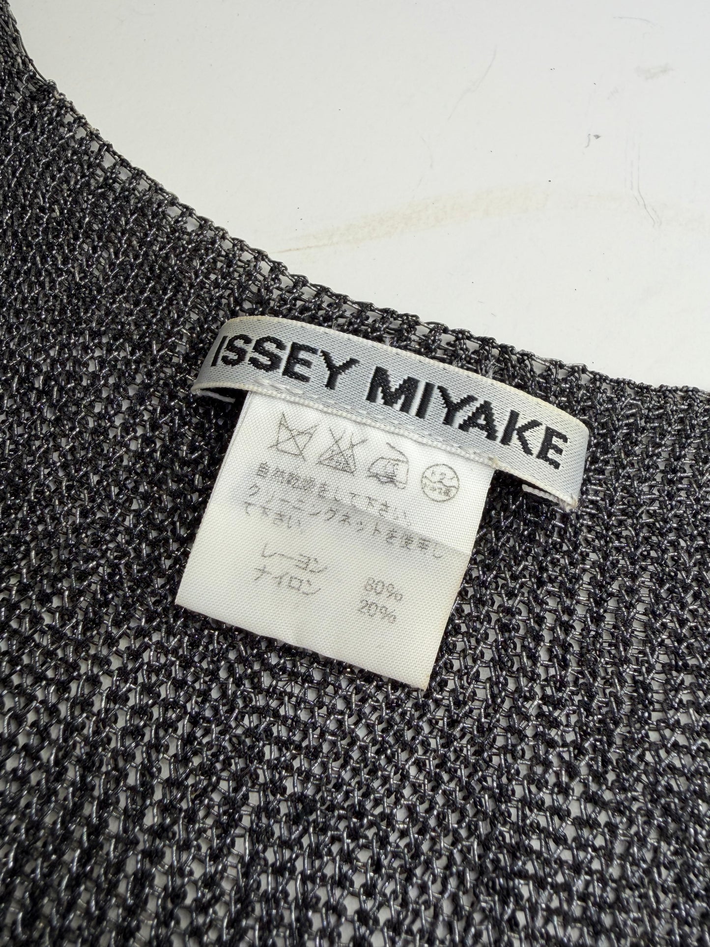 Vintage Issey Miyake Sleeveless Top Black Silver S