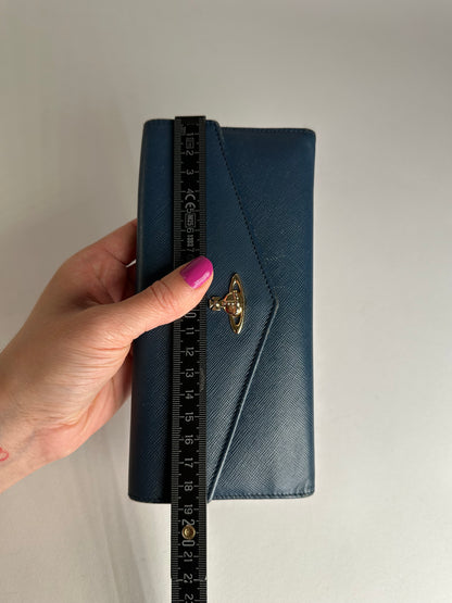 Vintage Vivienne Westwood Long Leather Wallet Blue