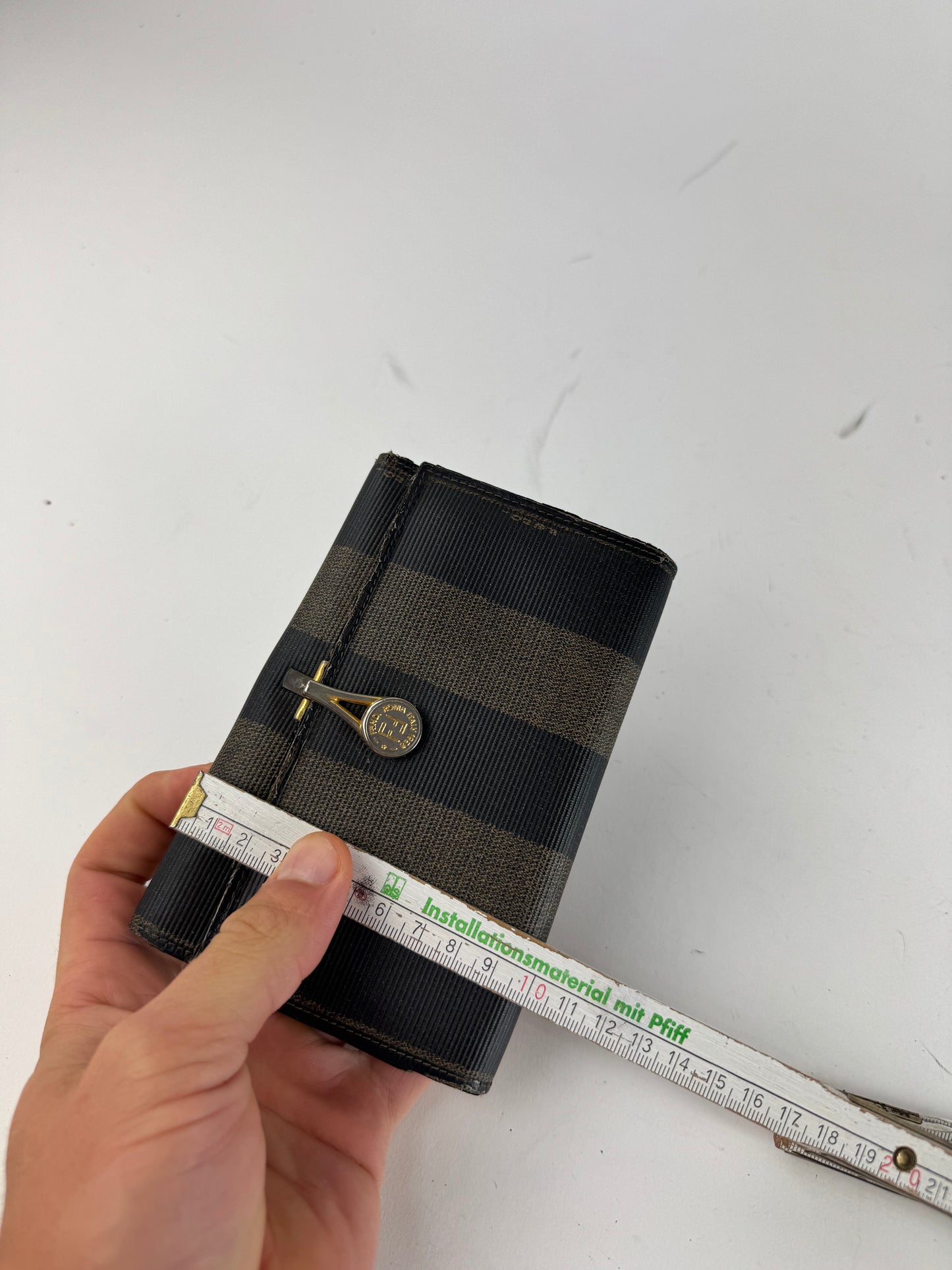 Vintage Fendi Striped Wallet black brown