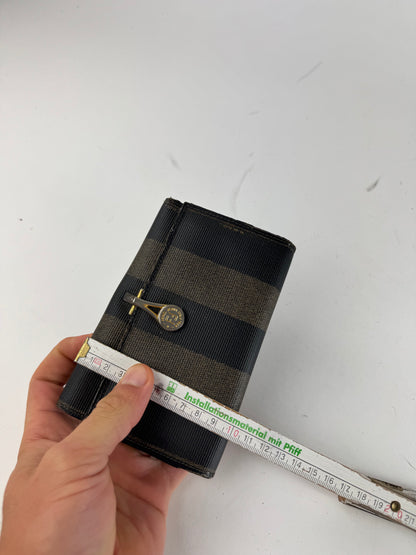 Vintage Fendi Striped Wallet black brown