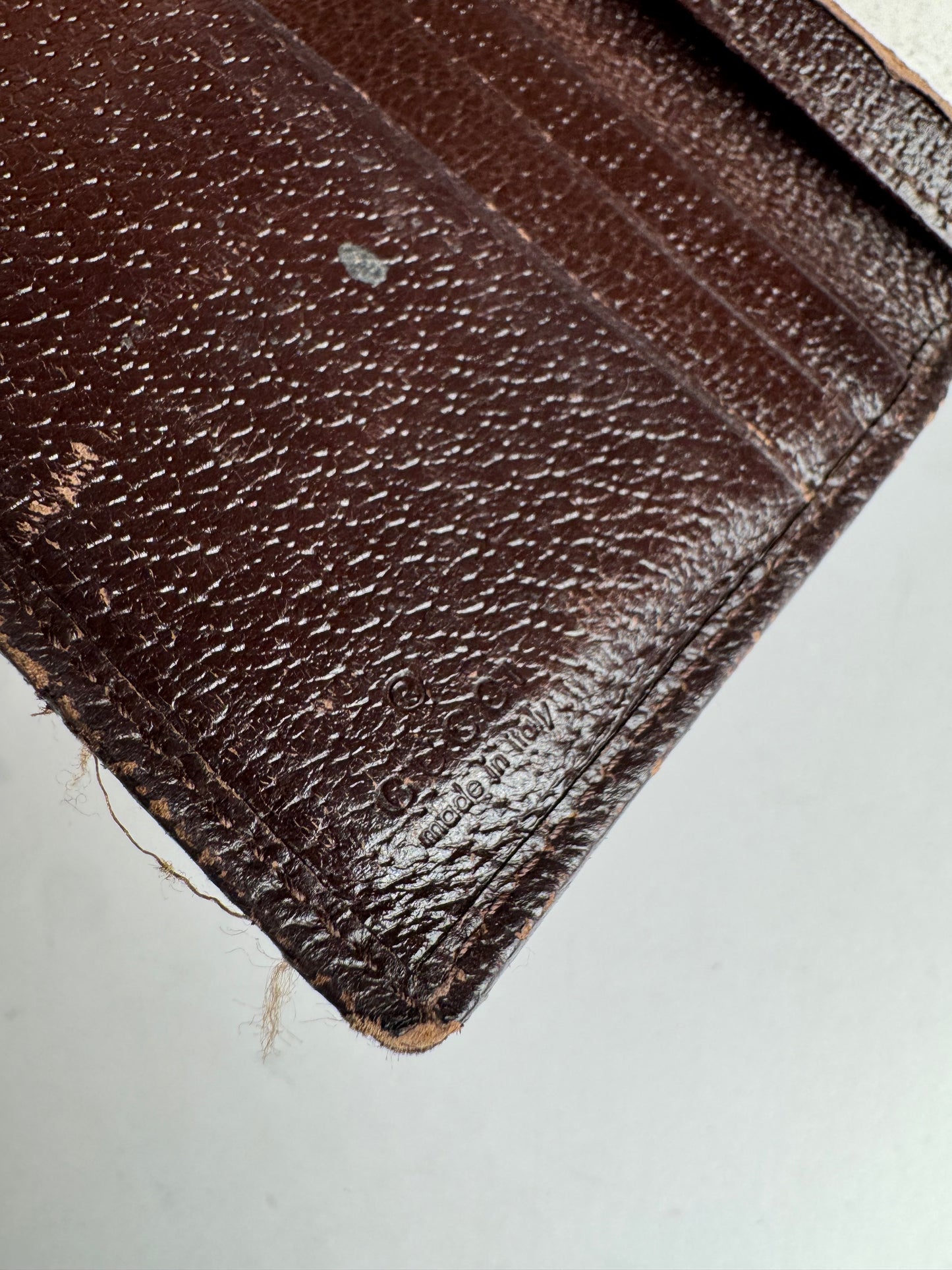 Vintage Gucci Monogram Card Holder Beige Brown