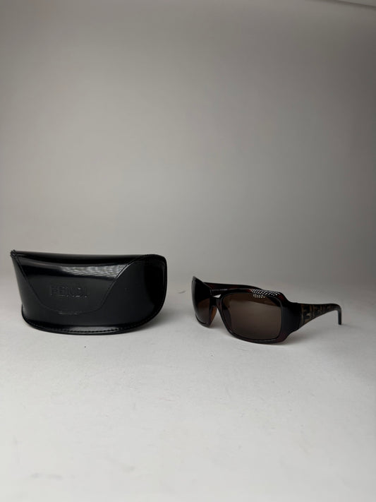 Vintage Fendi FF Monogram Sunglasses Brown