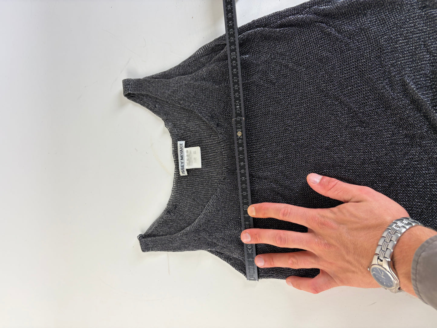 Vintage Issey Miyake Sleeveless Top Black Silver S