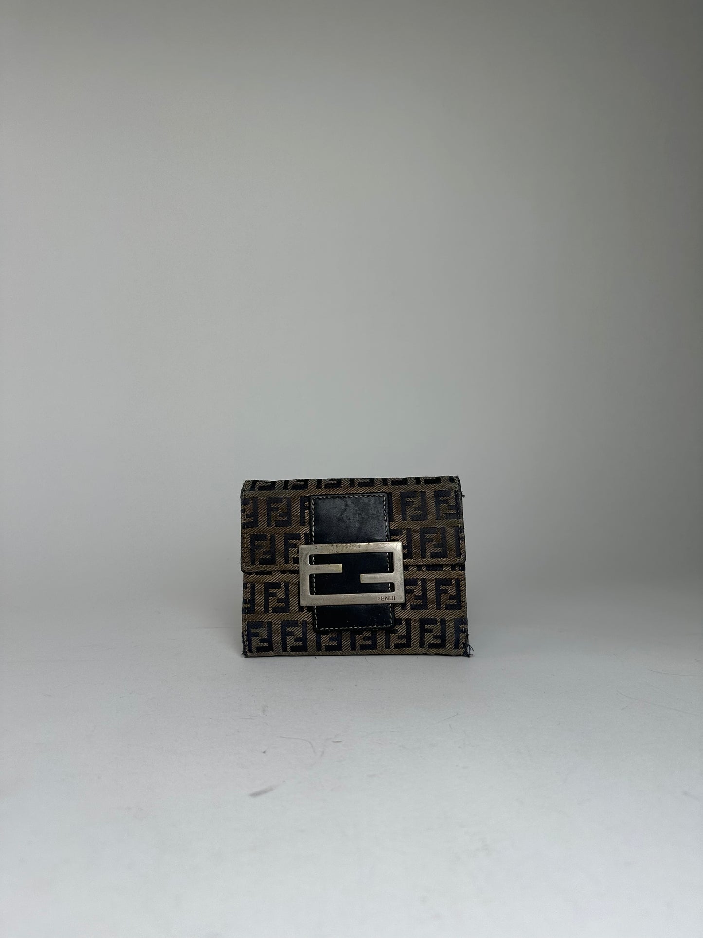 Vintage Fendi Fabric Wallet Brown
