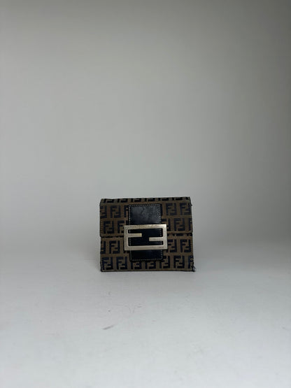 Vintage Fendi Fabric Wallet Brown