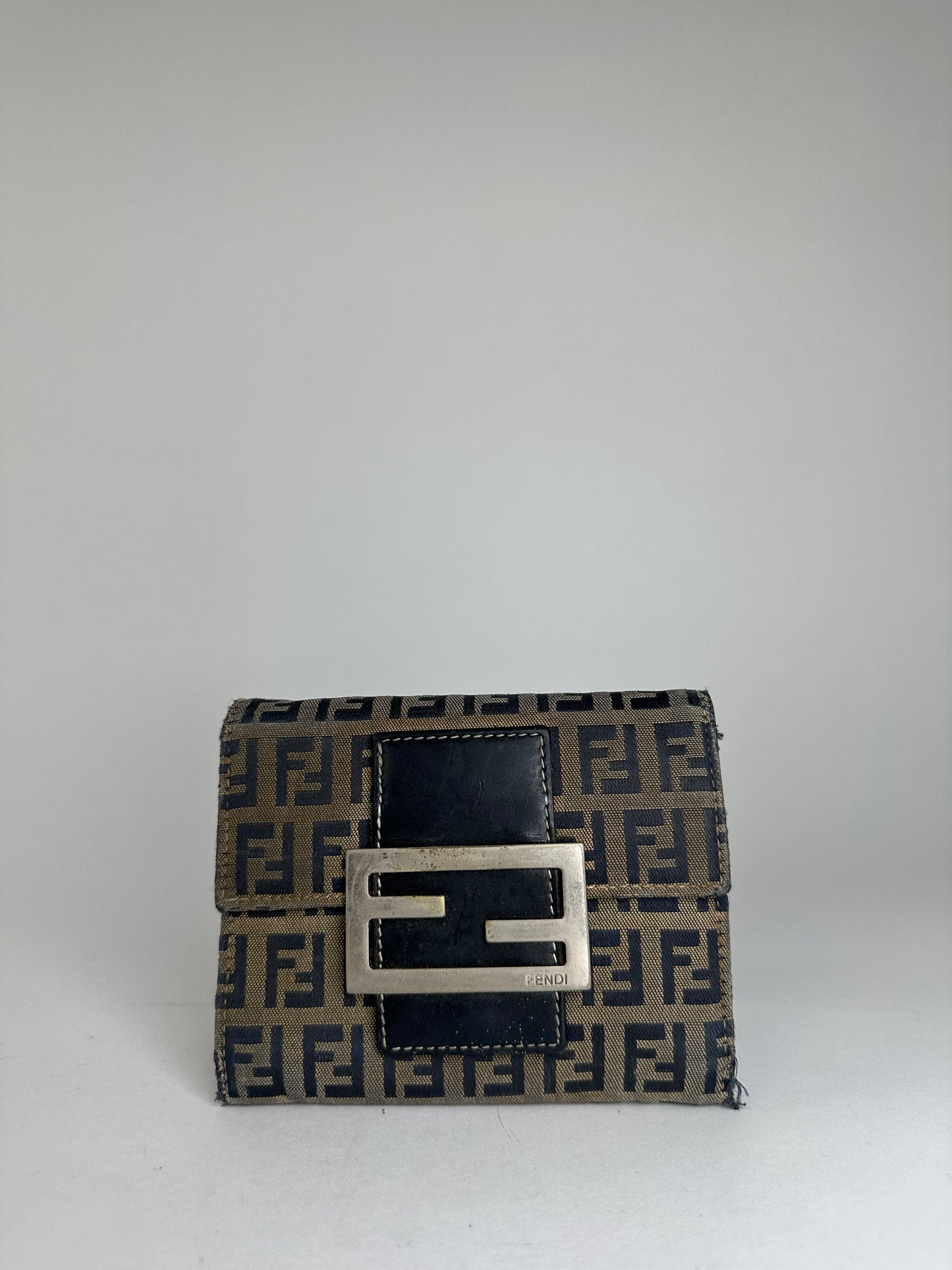 Vintage Fendi Fabric Wallet Brown