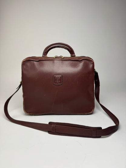 Vintage Celine Paris 2Way Leather Travel Bag Brown