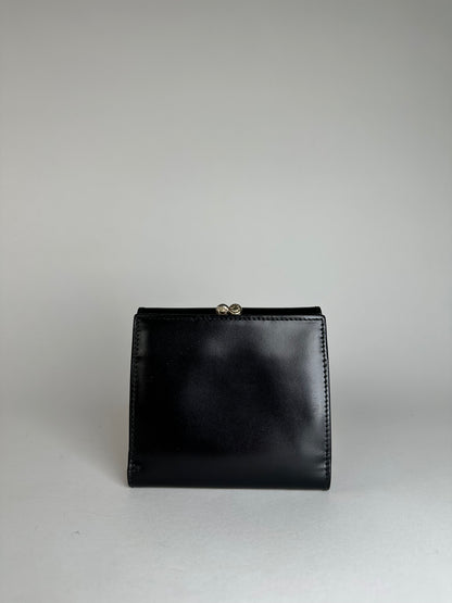 Vintage Celine Paris Patent Leather Wallet Black