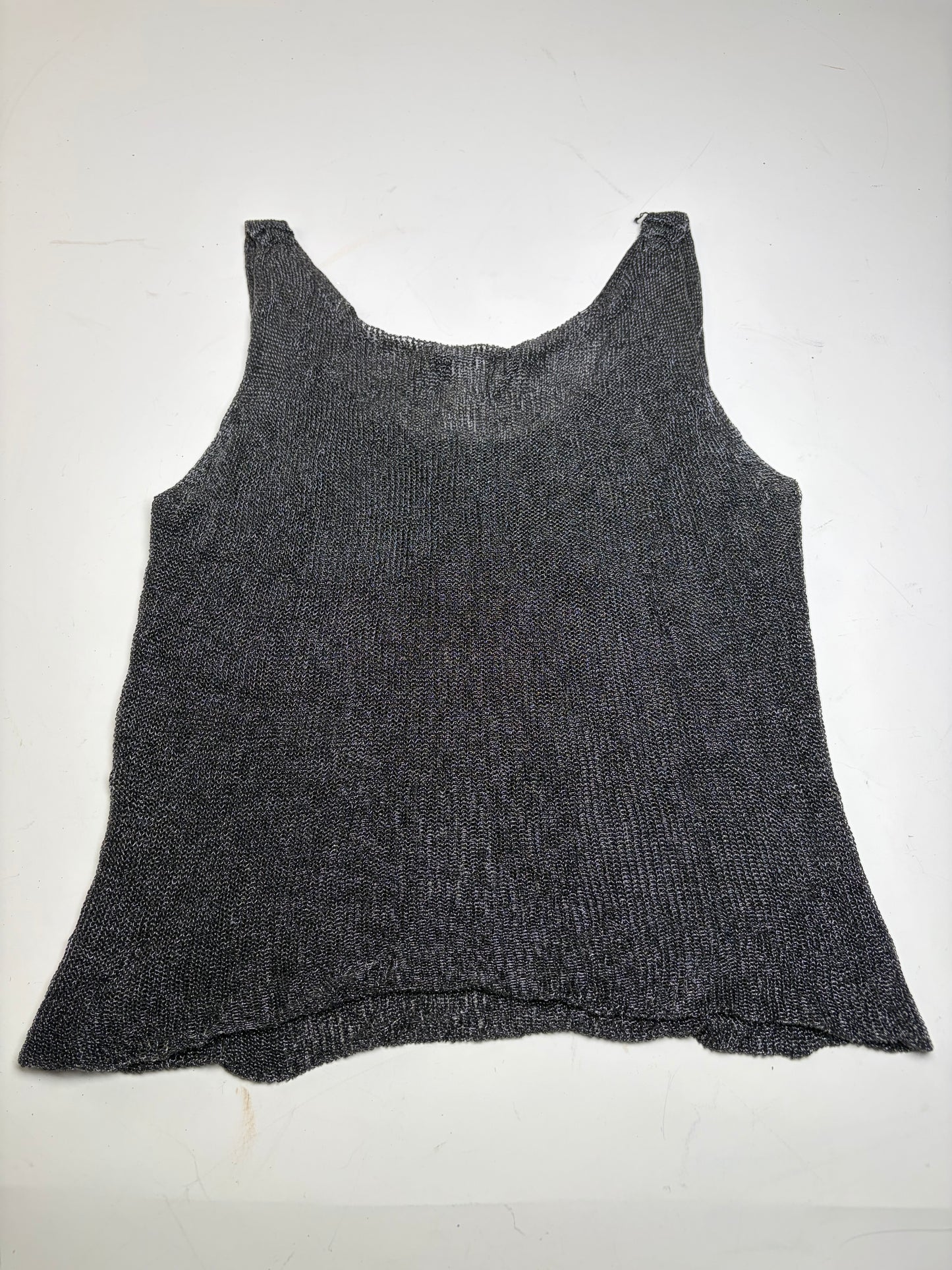 Vintage Issey Miyake Sleeveless Top Black Silver S