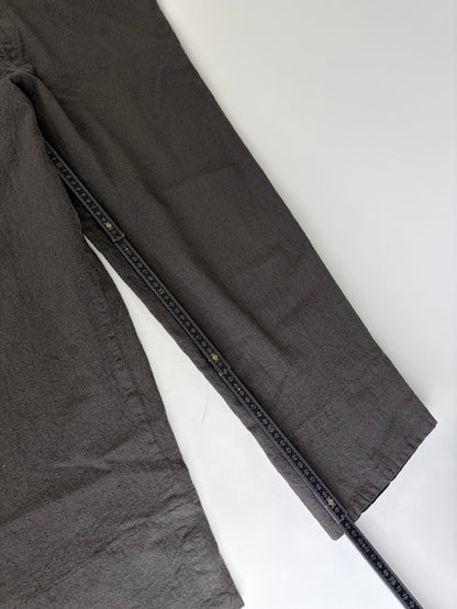 Vintage Comme Des Garcons Men's Cotton Trousers Dark Grey S