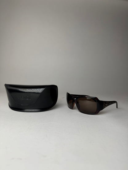 Vintage Fendi FF Monogram Sunglasses Brown