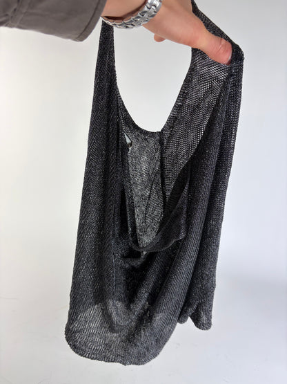 Vintage Issey Miyake Sleeveless Top Black Silver S