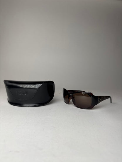 Vintage Fendi FF Monogram Sunglasses Brown