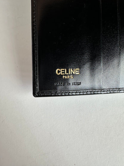 Vintage Celine Paris Patent Leather Wallet Black