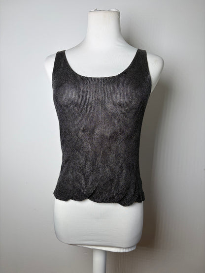 Vintage Issey Miyake Sleeveless Top Black Silver S